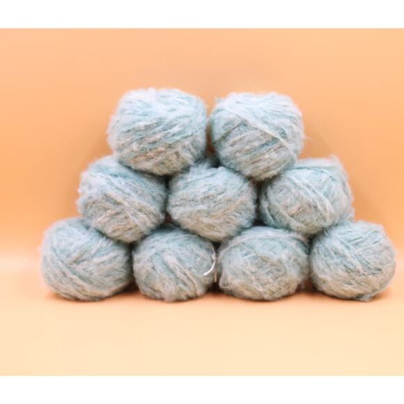 9 balls Baby Alpaca / Wool Blue Warm Knitting Crochet Light Worsted Yarn - Picture 1 of 3